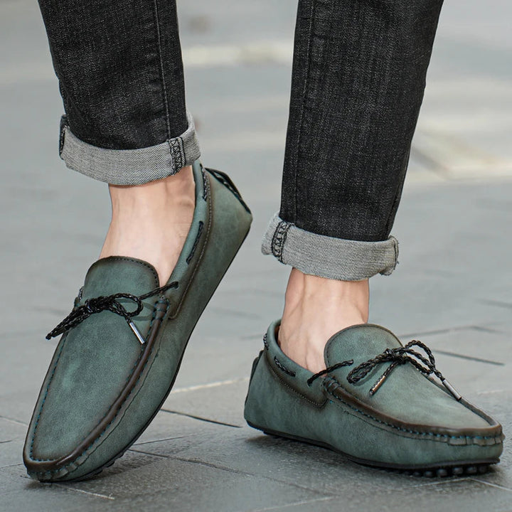 Mocassini in suede fatto a mano