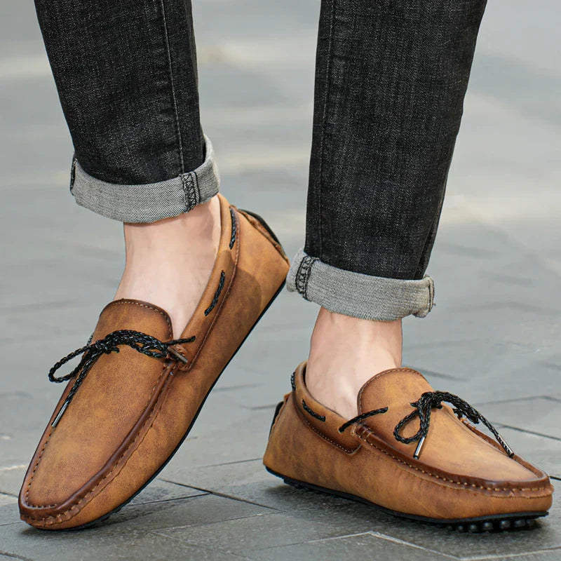 Mocassini in suede fatto a mano