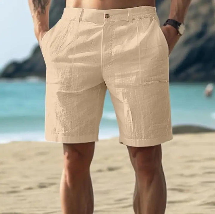 Pantaloncini estivi rilassati in lino da uomo