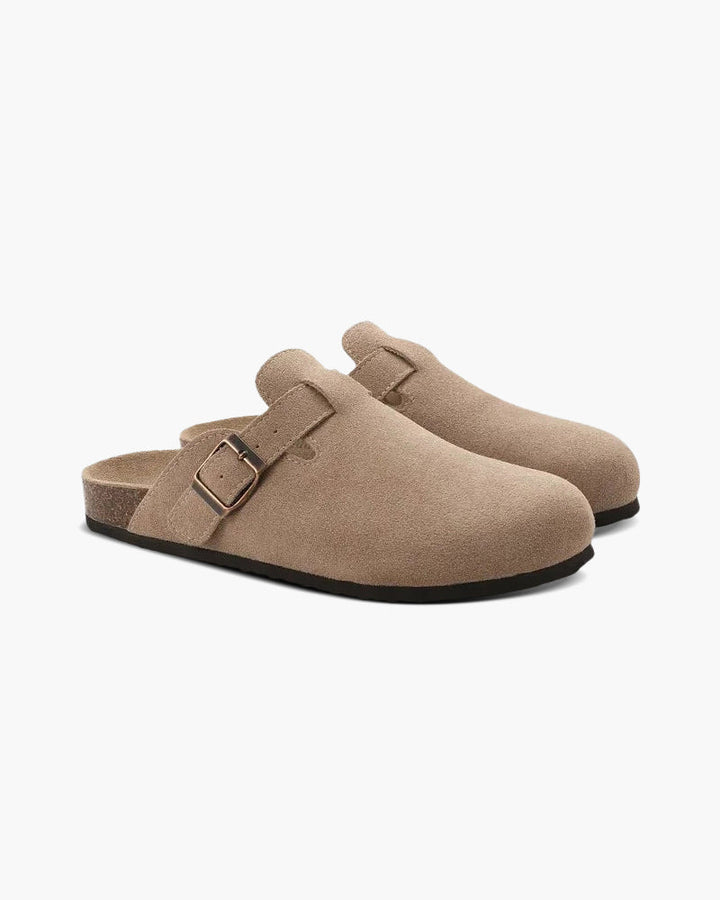 Mules mocassini di lusso in pelle scamosciata