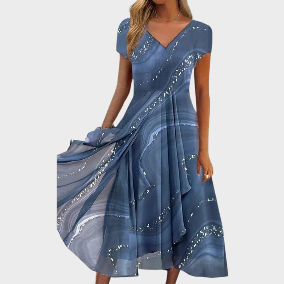 Isha | Elegante Abito Midi con Scollatura a V