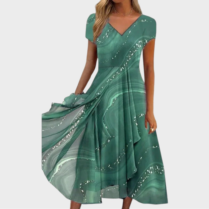 Isha | Elegante Abito Midi con Scollatura a V