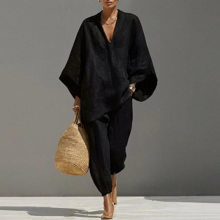 Sara - Completo Donna Casual a Due Pezzi con Scollo a V