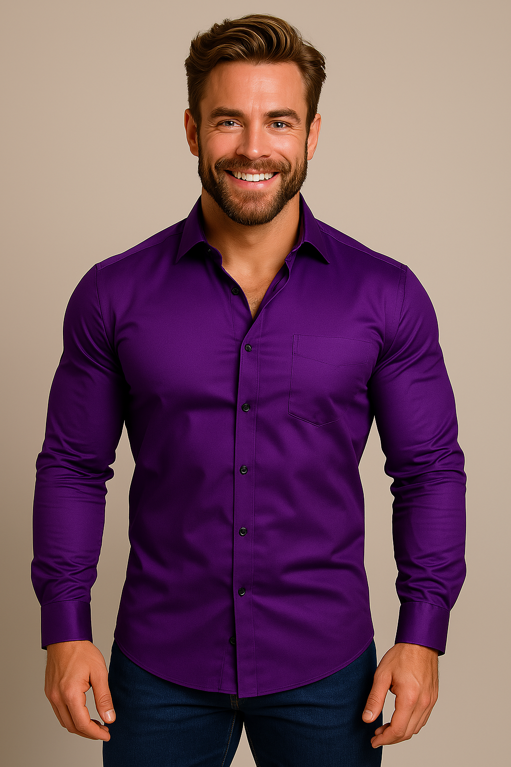 Bernardo | Camicia business a maniche lunghe, senza stiratura