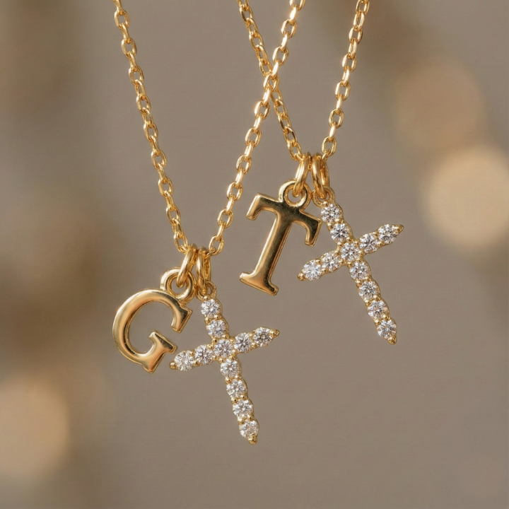 Cherubine™ - Collana con Croce in Cristallo Personalizzata