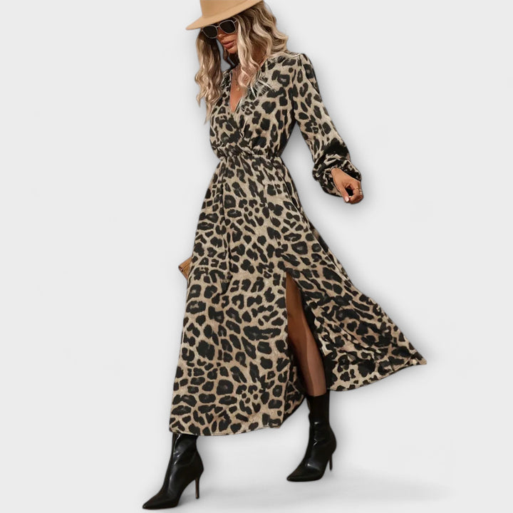 Natalie - Vestito Elegante con Stampa Leopardo