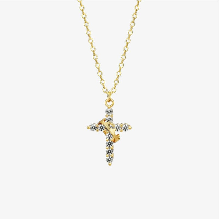 Pietà™ - Collana con Pendente Croce Coronata