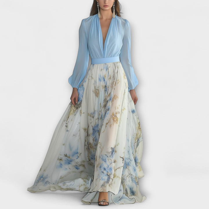 Harper - Abito Maxi Floreale Sfumato