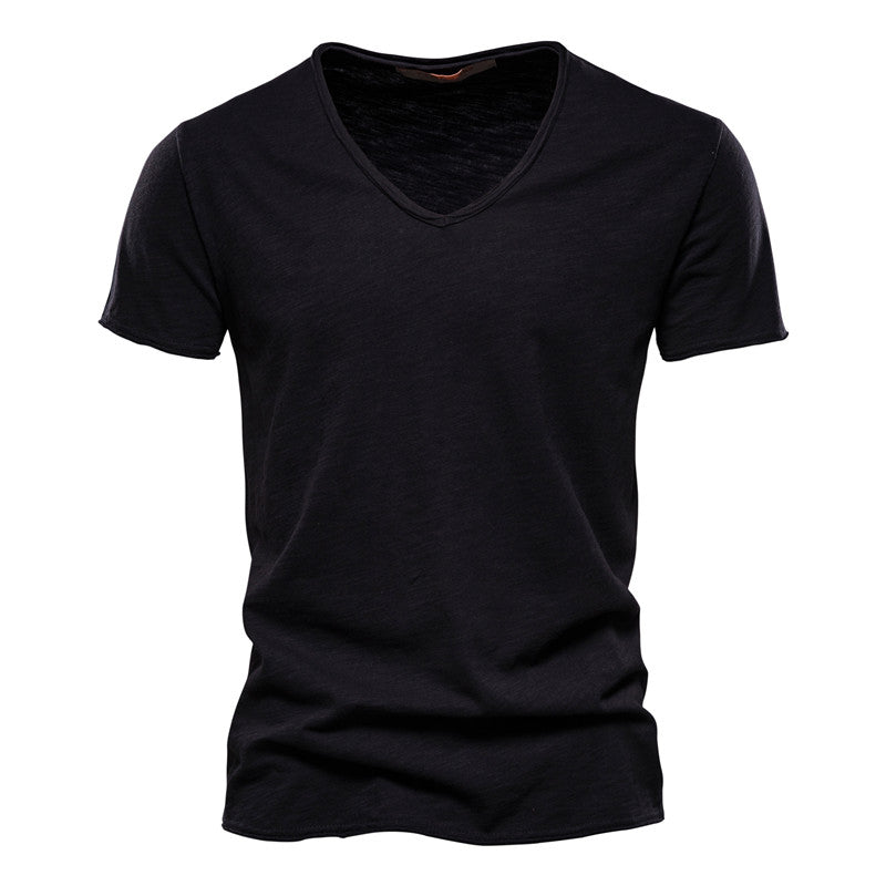 Alessandro - T-shirt elegante uomo cotone scollo v