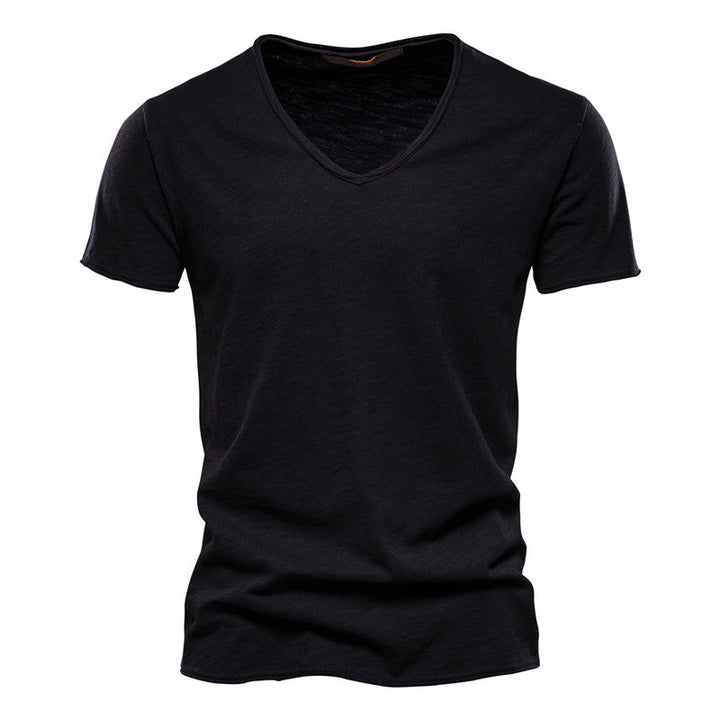 Alessandro - T-shirt elegante uomo cotone scollo v