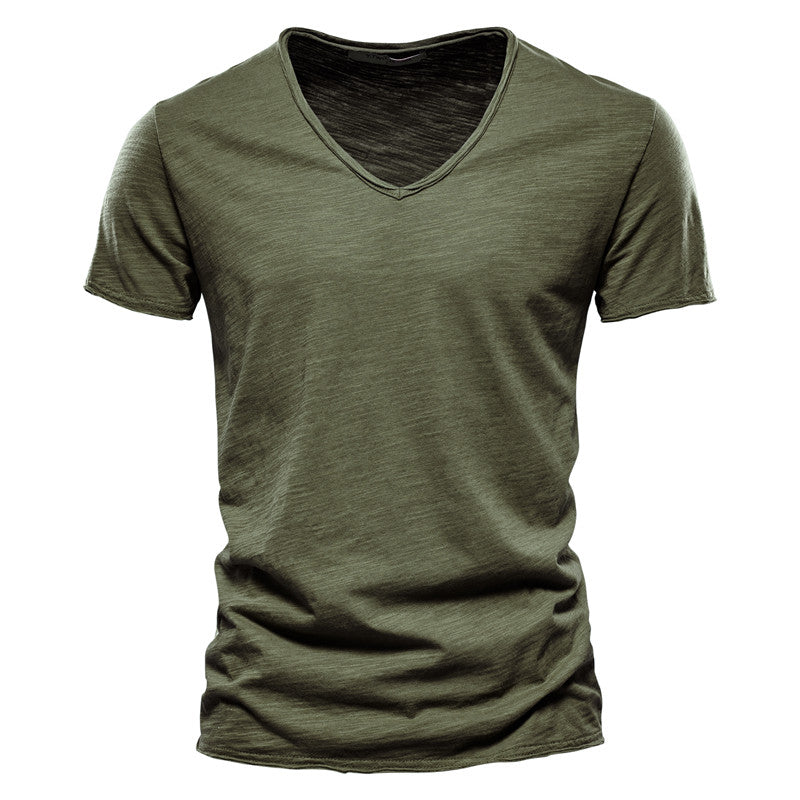 Alessandro - T-shirt elegante uomo cotone scollo v