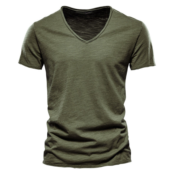 Alessandro - T-shirt elegante uomo cotone scollo v