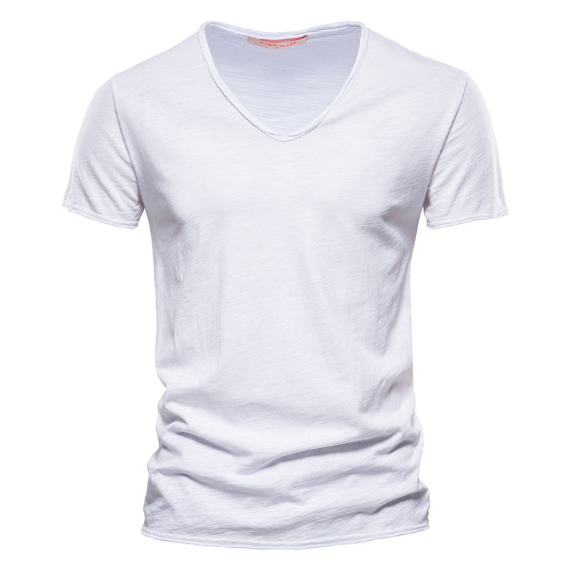 Alessandro - T-shirt elegante uomo cotone scollo v