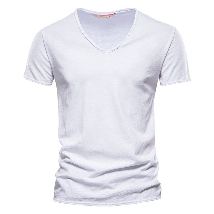 Alessandro - T-shirt elegante uomo cotone scollo v