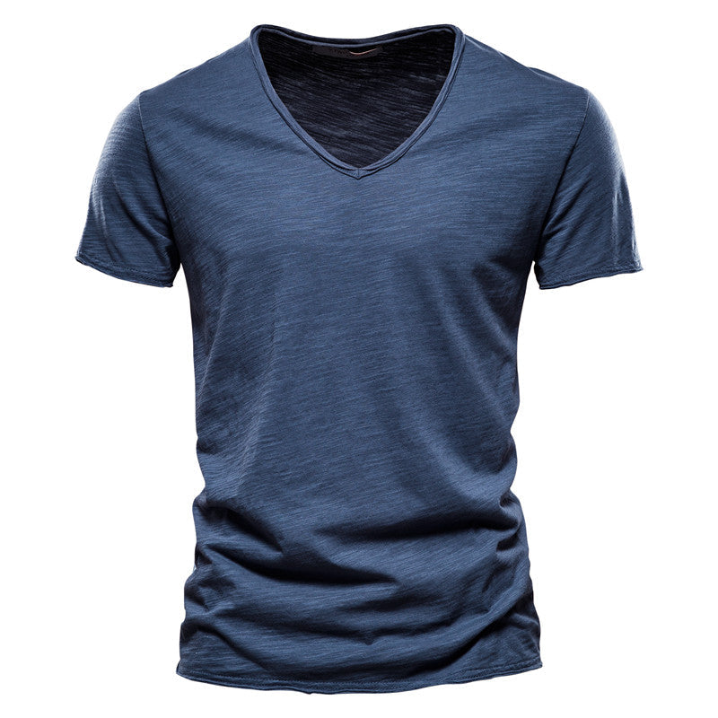 Alessandro - T-shirt elegante uomo cotone scollo v
