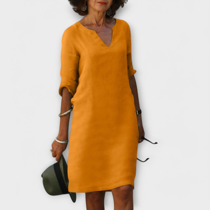 Sandra - Vestito V-Collo Elegante e Confortevole
