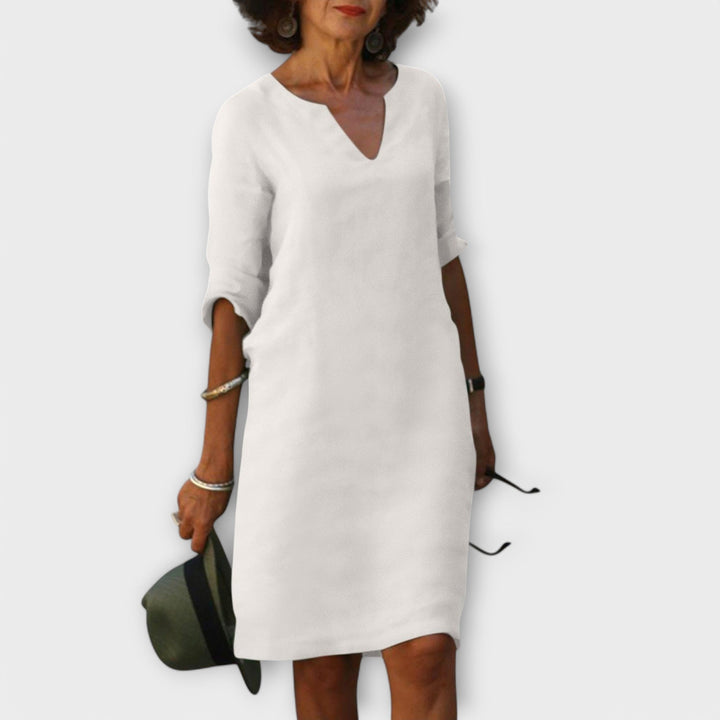 Sandra - Vestito V-Collo Elegante e Confortevole
