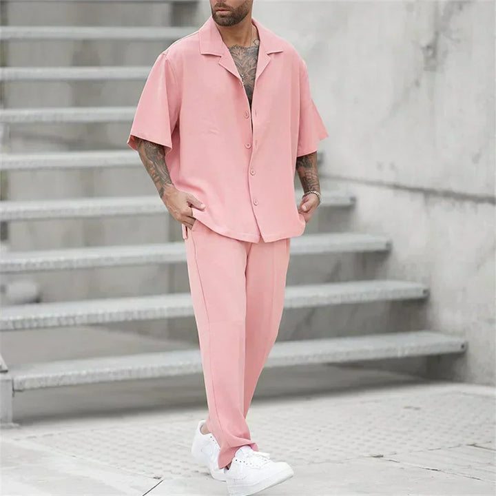 Giacomo | Classico Completo Estivo Uomo Camicia Pantaloni Dritti
