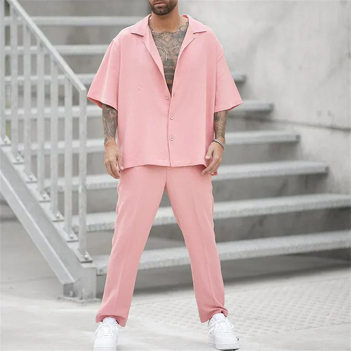 Giacomo | Classico Completo Estivo Uomo Camicia Pantaloni Dritti