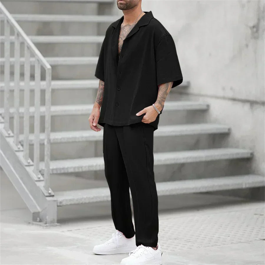 Giacomo | Classico Completo Estivo Uomo Camicia Pantaloni Dritti