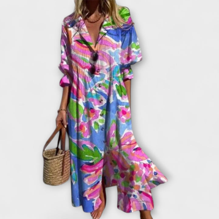 Lila - Abito Maxi Flattering con Copertura per la Pancia