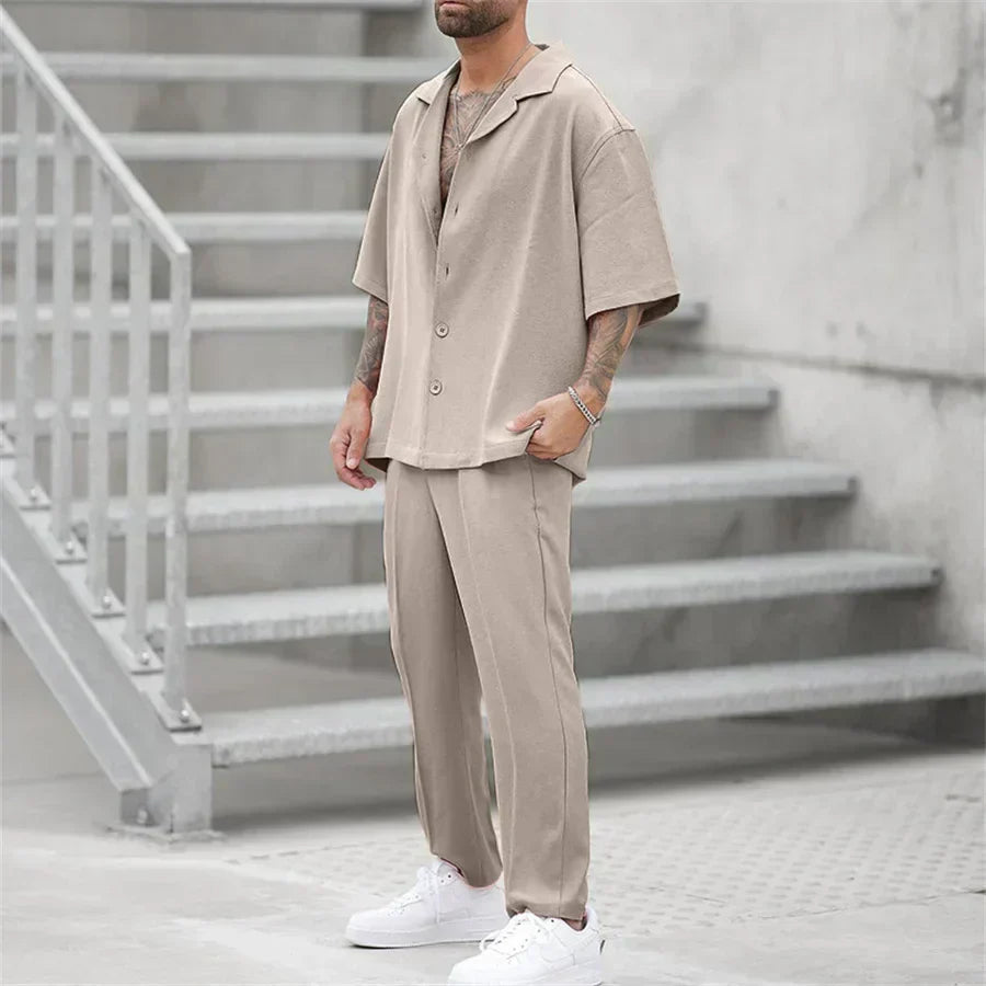 Giacomo | Classico Completo Estivo Uomo Camicia Pantaloni Dritti