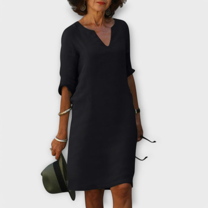 Sandra - Vestito V-Collo Elegante e Confortevole
