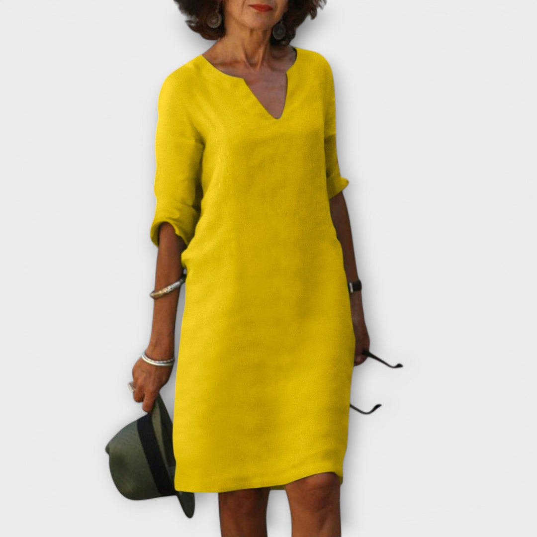 Sandra - Vestito V-Collo Elegante e Confortevole