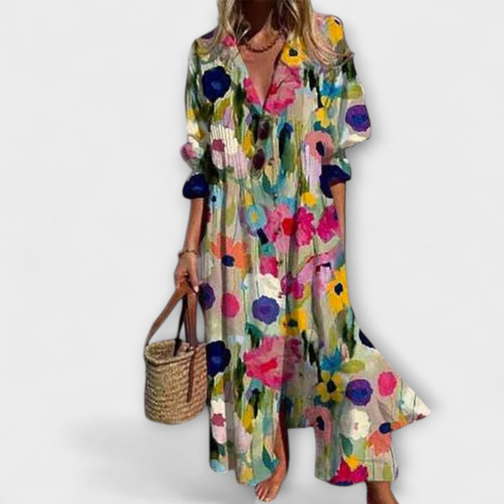 Lila - Abito Maxi Flattering con Copertura per la Pancia