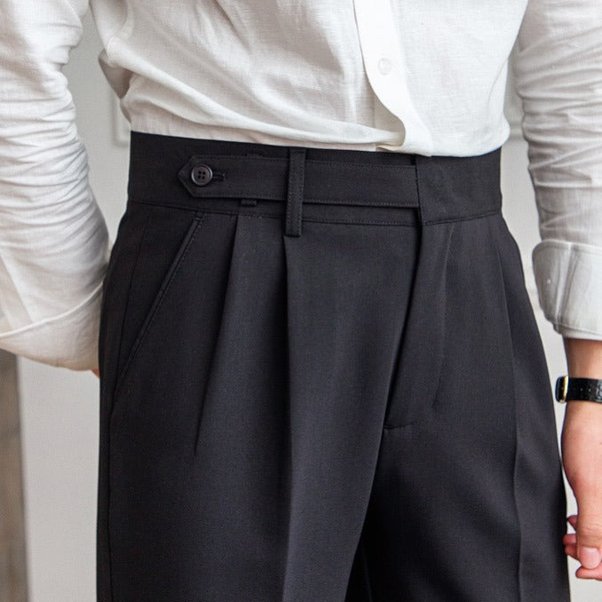 Piero | Elegante Pantalone Uomo Sartoriale Piega Gamba Dritta