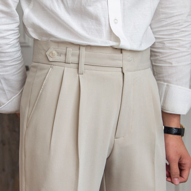Piero | Elegante Pantalone Uomo Sartoriale Piega Gamba Dritta