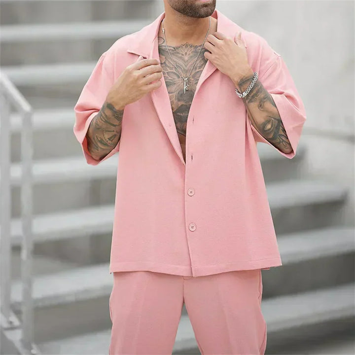 Giacomo | Classico Completo Estivo Uomo Camicia Pantaloni Dritti