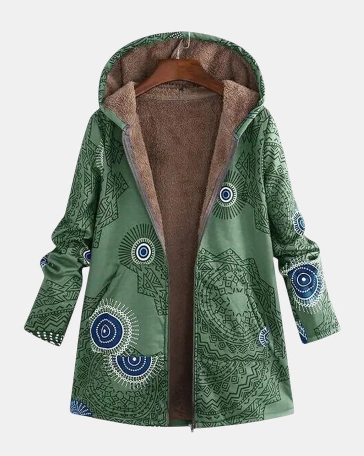 Sage | giacca sherpa con motivo tribale