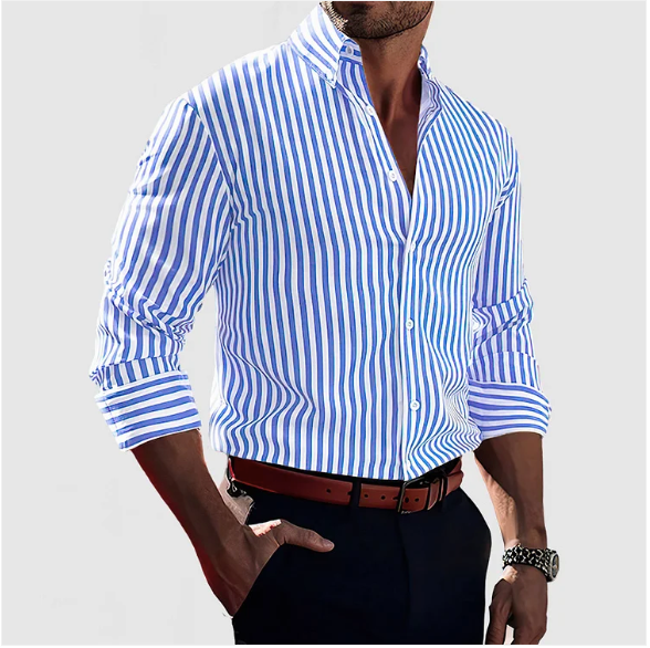 Michele | Camicia a righe con maniche lunghe