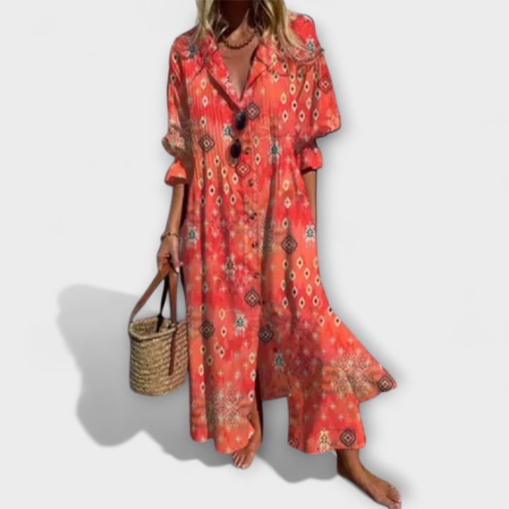 Lila - Abito Maxi Flattering con Copertura per la Pancia