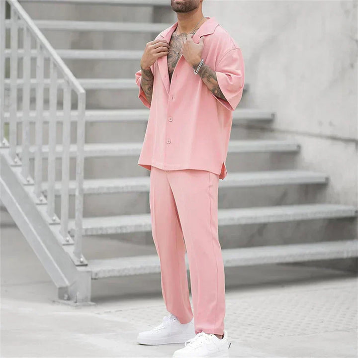 Giacomo | Classico Completo Estivo Uomo Camicia Pantaloni Dritti