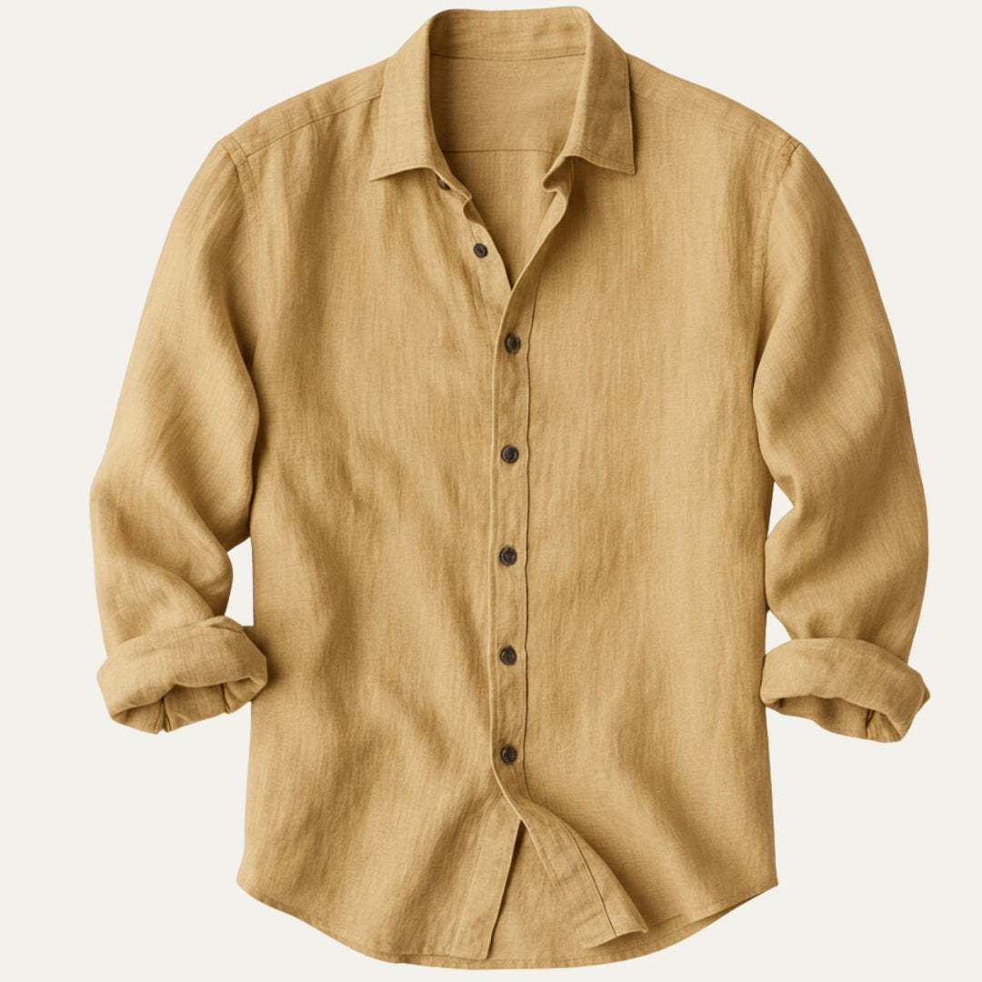 Rocco | Classica camicia vintage in lino, manica lunga