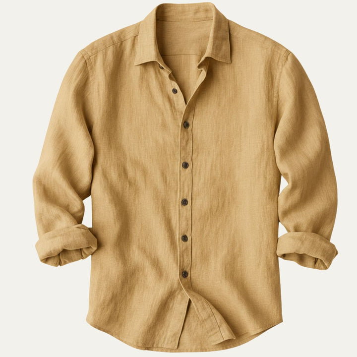 Rocco | Classica camicia vintage in lino, manica lunga