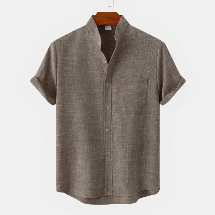 Federico | Camicia manica corta, collo alla coreana