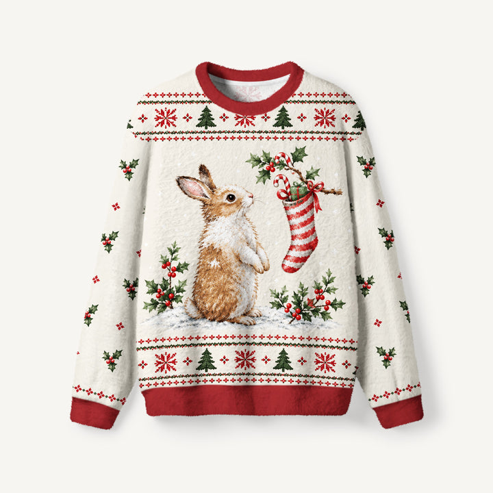 Maglione Natalizio Girocollo con Coniglietto