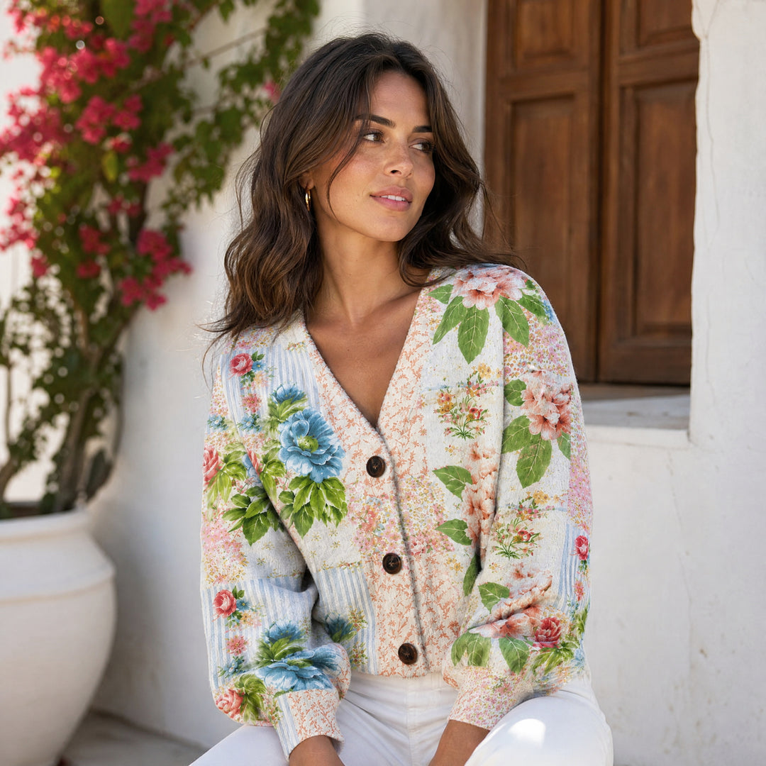 Cardigan lavorato a maglia in stile vintage “Giardino”