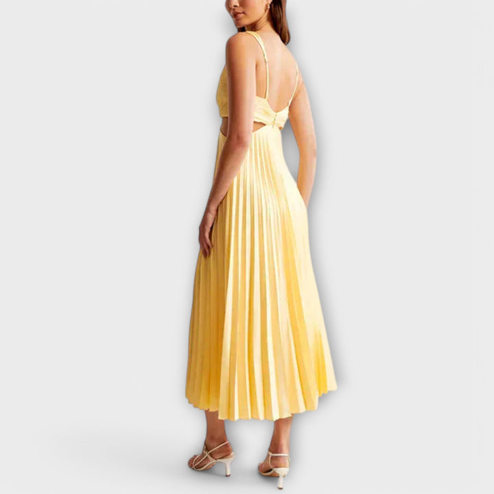 Nadia - Abito Estivo con Cut-Out Posteriore e Dettagli Plissettati