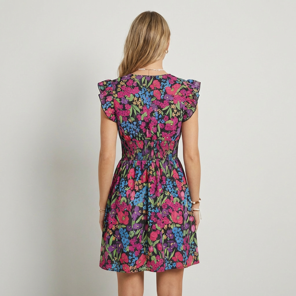 Martina Vestito Mini Floreale Vibrante