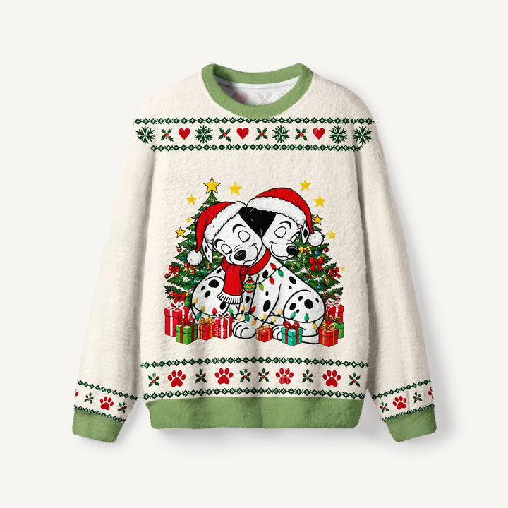 Maglione Natalizio Girocollo “Merry Christmas” con Dalmata
