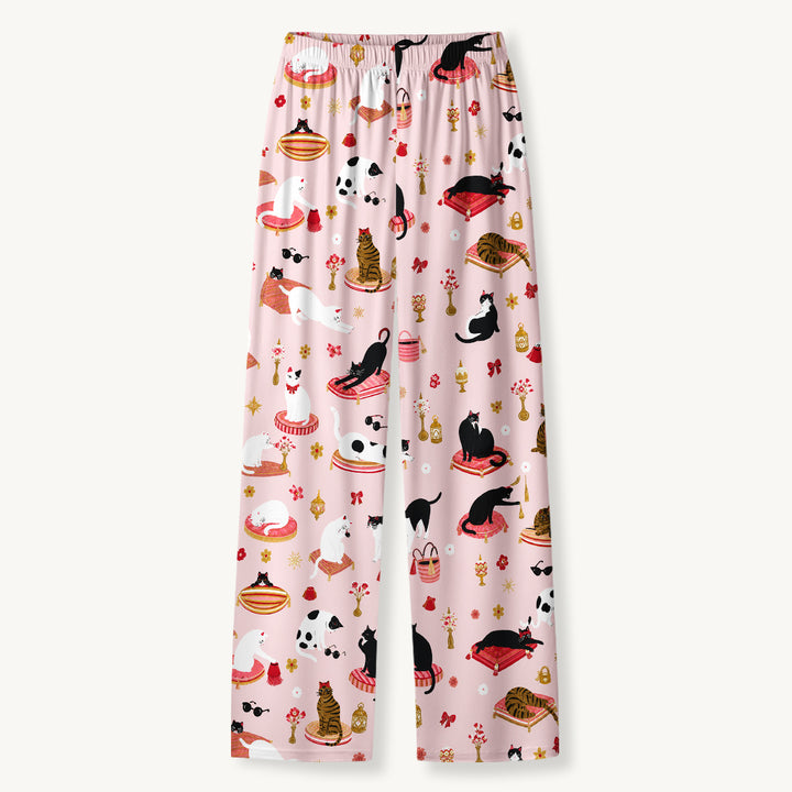 Set di pigiami a maniche lunghe con gatti fantasiosi