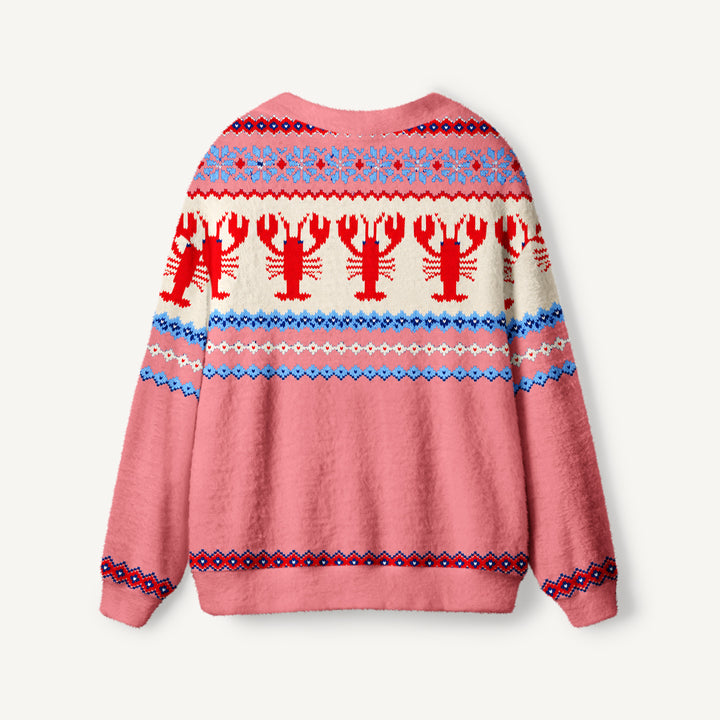 Cardigan lavorato a maglia con stampa Fair Isle e aragoste