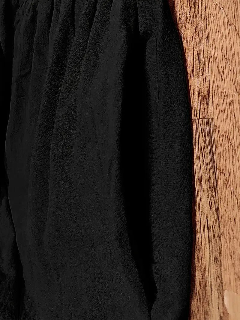Disinvolta Abito Midi Donna Leggero Con Tasche Manica Corta