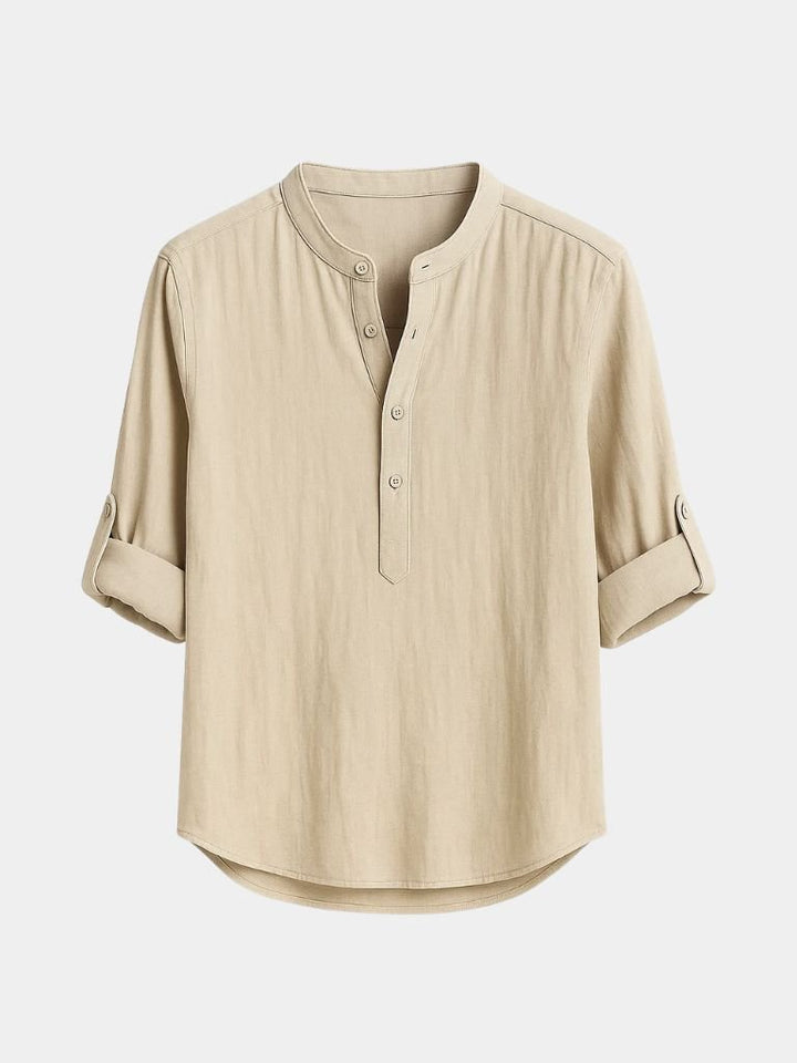 Mario | Classica camicia Henley casual a manica lunga