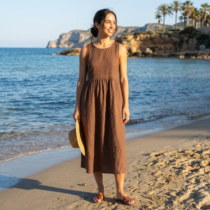 Chira Vestito midi con maniche corte