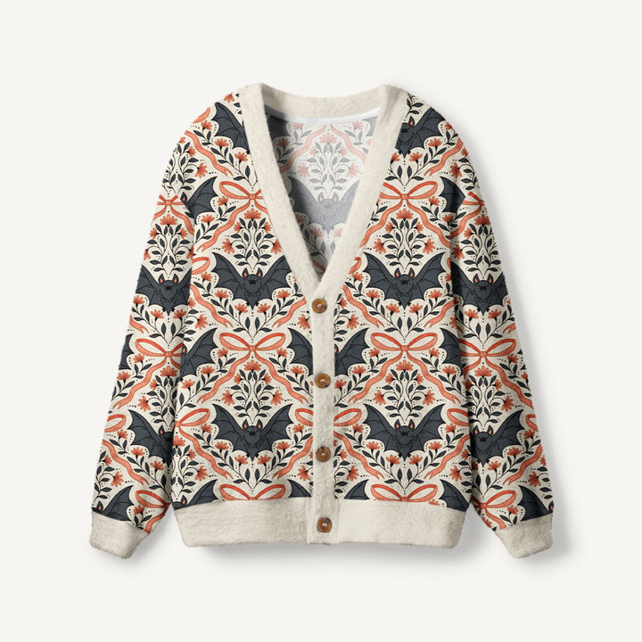 Cardigan vintage con motivo a ragnatela, in stile Halloween e boho